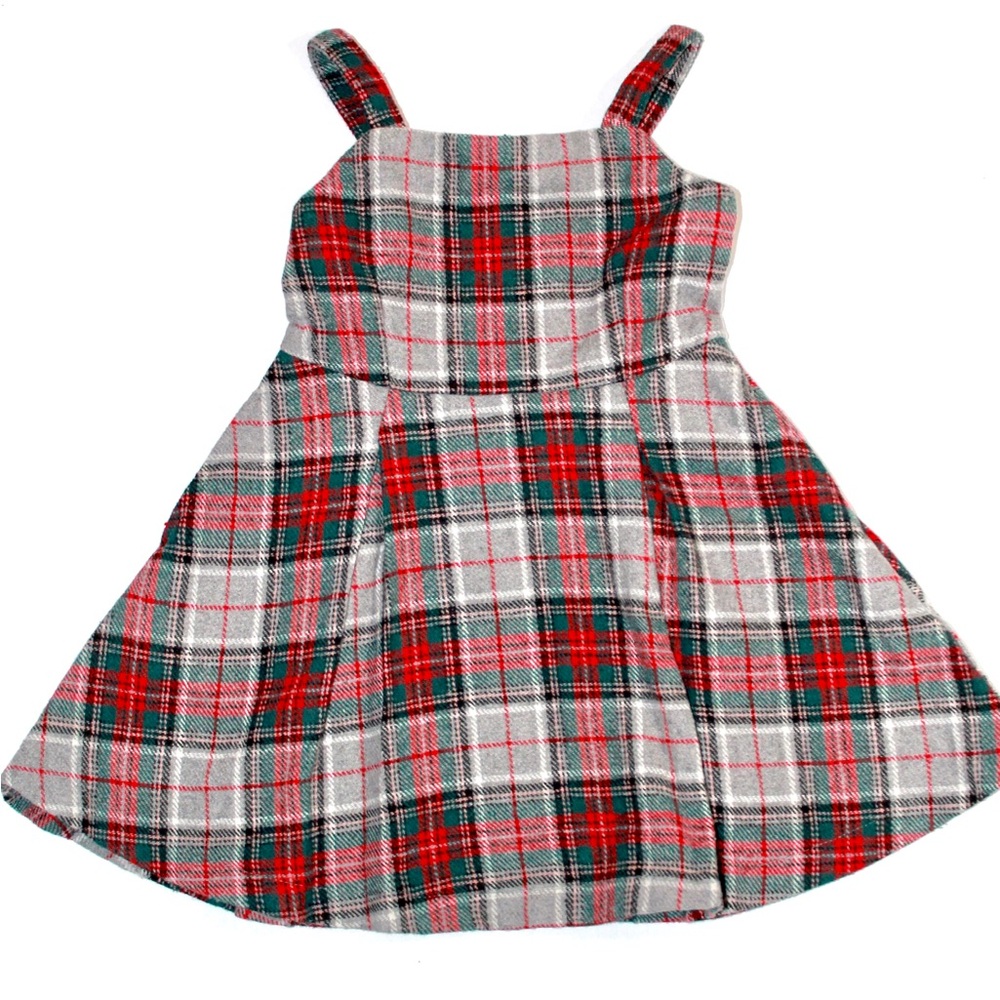 Copper Key Red, Green & White Plaid Dress for Girls